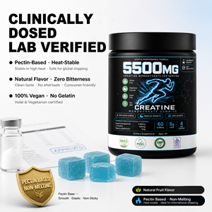 Gummies de créatine monohydrate <span class=keywords><strong>extra</strong></span> forte 5500 mg BioPerine pour la récupération musculaire après <span class=keywords><strong>l</strong></span>'entraînement, sans sucre, végétaliennes, sans OGM, halal - Product Image 4