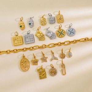 Pendentif en or 14 carats, bracelet à bande plate en acier renforcé, couleur originale, vente en gros professionnelle, réduction sur les achats en gros - Product Image 3