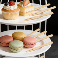 Fourchettes mini jetables en bambou écologique 9 cm, biodégradables, sans danger pour les aliments, classiques, pour fêtes, cuillères à thé, fourchettes à fruits, personnalisables