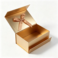 Boîte en papier rose pliable magnétique de luxe personnalisée, impression de logo, emballage personnalisé avec ruban, boîte rigide, écologique
