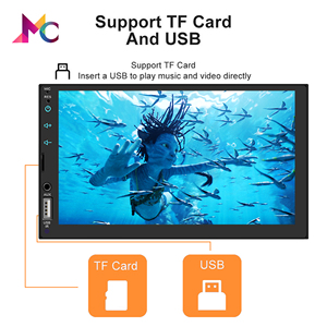 Carplay Android <span class=keywords><strong>t</strong></span>ự động phổ lớn khuếch đại 7 inch màn hình cảm ứng đài phá<span class=keywords><strong>t</strong></span> thanh hệ thống máy nghe nhạc 2DIN 2 DIN B <span class=keywords><strong>t</strong></span> đôi DIN xe Stereo - Product Image 3