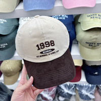 Gorra de béisbol de pana de 6 paneles de alta calidad Unisex, gorra deportiva ajustada con bordado de logotipo personalizado para mujer, Letra de moda de invierno