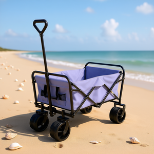 Chariot de plage pliable DB, 100L, aluminium, quatre roues, robuste, pour le shopping et le camping - Product Image 2