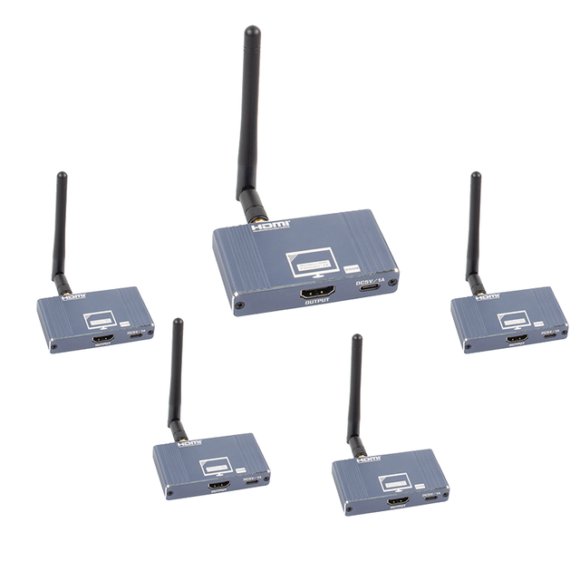 656ft 200m Wireless for 1.4 Extender 1TX 1/2/3/4 RX 1080P 60Hz Transmitter Receiver 5.8G WiFi Aluminum Alloy Titanium Gray for