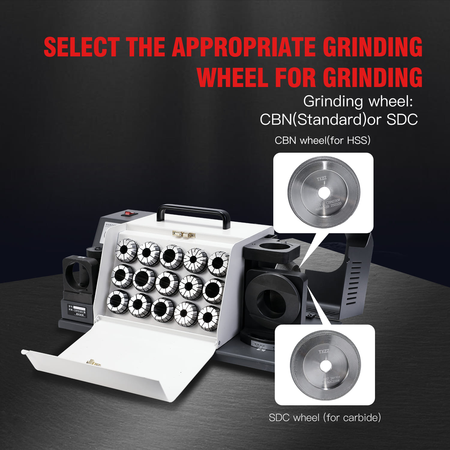 TXMC TX-Z26 Drill Bit Sharpener - Easy Operation & High Speed