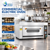 Four à sole électrique commercial 1 sole 2 plateaux pour boulangerie, idéal pour la cuisson du pain et des gâteaux, en acier inoxydable pour boulangerie