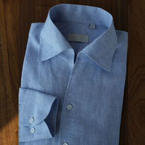 เสื้อเชิ้ตผ้าลินินระบายอากาศคุณภาพสูงสำหรับผู้ชาย ปกแหลม สไตล์ลำลองทางธุรกิจ เหมาะสำหรับงานเลี้ยง งานแต่งงาน งานพรอม ป้องกันรอยยับ สำหรับฤดูใบไม้ผลิ - Product Image 2