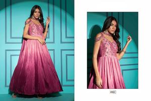 Vestido de mujer estilo Anarkali estilo Georgette y trabajo bordado tradicional indio para boda y fiesta - Product Image 3