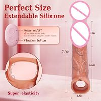 Manchon de pénis creux en silicone liquide transfrontalier pour hommes, avec fonction de retard électrique, jouet sexuel pour adultes, vente en gros, télécommande
