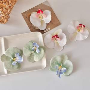 Tête de fleur artificielle Phalaenopsis <span class=keywords><strong>pour</strong></span> la fabrication de pinces à cheveux et accessoires de broche de mariage, fournitures d'artisanat - Product Image 2