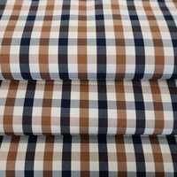 Tissu en sergé de polyester à carreaux 110 GSM, tissu à carreaux tissé pour veste, doublure de trench-coat