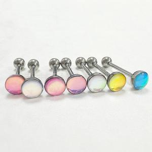 Gioielli da Piercing per il Corpo Gaby in Titanio ASTM-F136 Piercing per Lingua Sfumato Multicolore con Quarzo per Matrimoni e Fidanzamenti per Bambini - Product Image 4