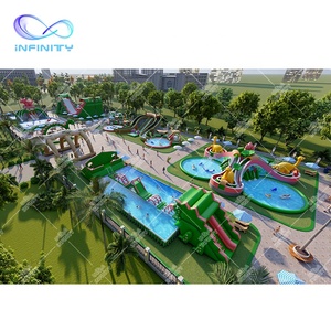 Grand parc aquatique à thème de dinosaures, <span class=keywords><strong>piscine</strong></span> gonflable, toboggan aquatique, parc d'attractions gonflable, parc aquatique au sol, <span class=keywords><strong>jeux</strong></span> commerciaux - Product Image 4
