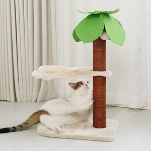 Jia Ni Cat Arbre à chat en sisal avec poteau à gratter, hamac et structure d'escalade, Fournitures pour animaux de compagnie - Product Image 3