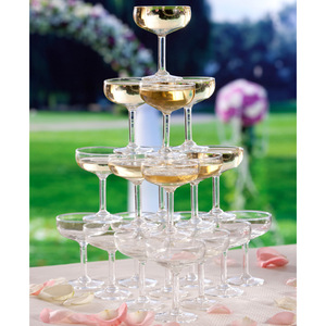 Boca ancha Champagne Glass Tower Glass Goblet bar Champagne Stacked Wide Bowl Champagne Sparkling Glass Home Restaurantes Fiestas - Product Image 5