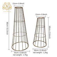 Nouveaux accessoires de décoration de mariage, vases à fleurs plaqués or pour les arrangements floraux de table