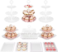 Juego de Soportes para Pastel de Metal Modernos de Alta Calidad, 10 Piezas, Soporte para Pastel de 2 y 3 Niveles, 4 Bandejas para Aperitivos, para Fiestas de Cumpleaños, Baby Shower, Despedidas de Soltera