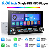 Lecteur MP5 universel pour voiture 6,86 pouces, écran tactile, CarPlay sans fil intégré, navigation, image inversée, tout-en-un
