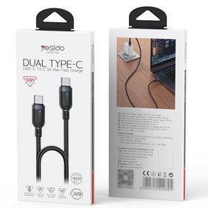 Câble de charge et de données USB-C / Type-C vers Type-C <span class=keywords><strong>Yesido</strong></span> CA190 60W 3A de bonne qualité 1,2 m Accessoires informatiques - Product Image 6