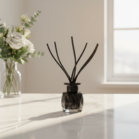 Bouteille diffuseur en verre Tawny Fresher Smart 160 Caps, col carré moderne, imprimé promotionnel, avec grand bouchon diffuseur