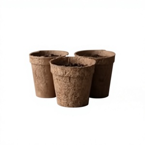 Pots à fleurs en fibre de coco biodégradables, écologiques, minimalistes, avec trou de drainage, pour un style rustique, non enduits - Product Image 1