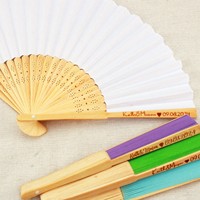 Éventail Pliant Personnalisé Imprimé Abanicos De Mano Mignon Grand en Bois et Papier pour Fêtes et Raves