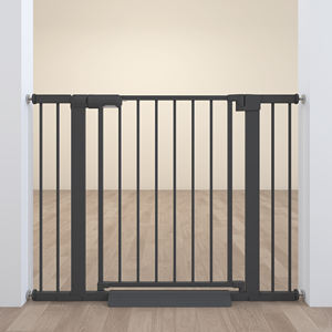 29.5-40.5 "子供用ソリッドスチールペット屋内ゲート36" 高いオートクローズウォークスルー白い圧力マウント犬用ベッドアクセサリー - Product Image 2