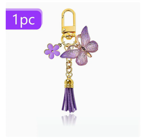 Porte-clés de <span class=keywords><strong>voiture</strong></span> H-6654, pendentif <span class=keywords><strong>papillon</strong></span>, accessoire détachable, mini-breloque - Product Image 4