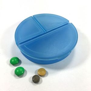 Boîte à pilules ronde colorée à 3 compartiments - Idéale pour les voyages - Organisateur de pilules très vendu - Product Image 3