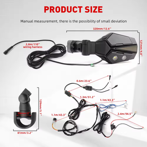 Phổ <span class=keywords><strong>Polaris</strong></span> UTV dẫn Gương bên 1.5-2 inch ống kính lồi IP68 không thấm nước phá vỡ tính năng chiếu hậu & bật ánh sáng mới - Product Image 6