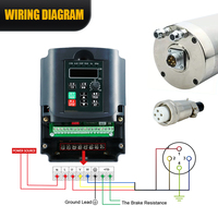 Kit de moteur de broche refroidi par eau HLTNC 1,5 kW 110 V 220 V ER16 haute vitesse 24 000 tr/min pour machine de gravure