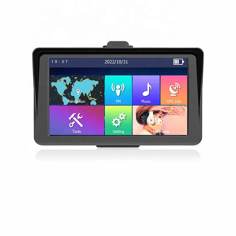 Parasole 8GB 256MB BT AV + nel sistema di navigazione per auto navigatore GPS portatile HD da 7 pollici con mappa gratuita