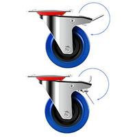 Roulettes Robuste à Platine de 4 Pouces en Polyuréthane, Double Roulement à Billes, Pivotantes et Silencieuses, pour Machines à Coudre, en Caoutchouc