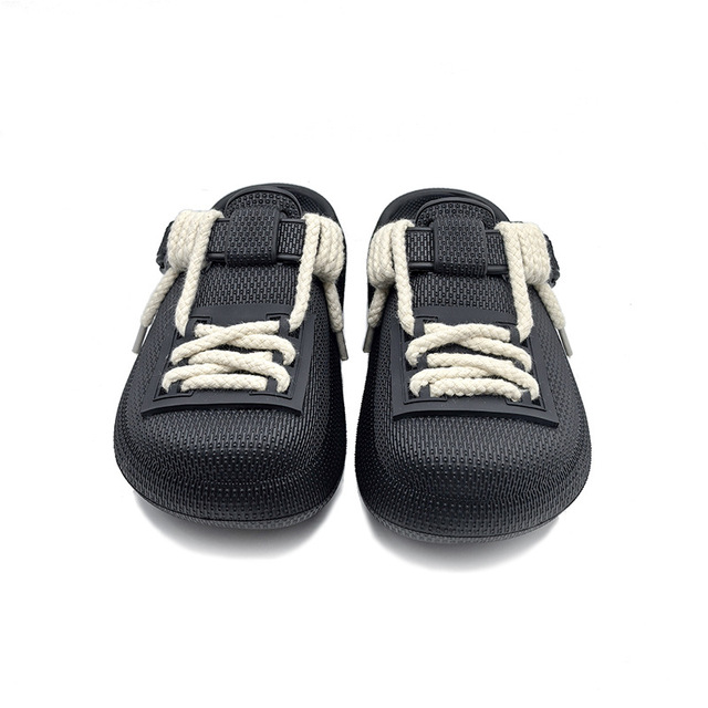 Closed-Toe Beach Slippers for Outdoor Wear, Non-Slip Shoes, EVA Material, Casual, Niche Fashion