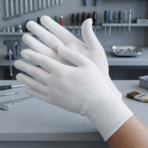 Guantes Antiestáticos Blancos SI SI-223W ESD, Suaves, de Nylon + Poliéster, Resistividad Superficial de 10e6-7 Ohm/cuadrado, Tallas S~XXL - Product Image 2