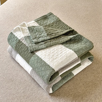 Couette d'été en gaze triple épaisseur de coton pur lavé, à rayures fines, teinture réactive, pour la maison, simple ou double, vente en gros
