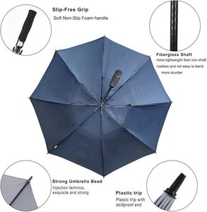 Parapluie de golf en gros, 54/68 pouces, automatique, extra large, coupe-vent, personnalisé, surdimensionné, pour homme - Product Image 5