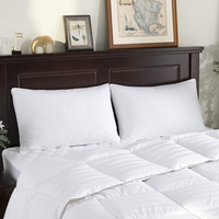 Oreiller de lit blanc de qualité supérieure avec housse en coton, fabrication OEM ODM, vente en gros, pour hôtel, personnalisable