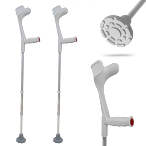 Stampelle per adulti (x2 pz) Ortopediche in alluminio con contrappesi larghi Grigie KMINA K10006 - Product Image 4