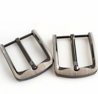 40mm DIY Leather Craft Jeans Waist Accessories Ceinture Head Solid Brushed Metal Belt Buckle Single Pin Half Buckle