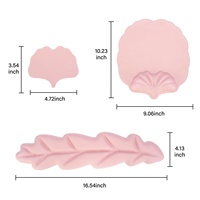 Ensemble clavier de jeu léger et confortable avec repose-poignets en forme de feuille et tapis de souris, base en caoutchouc de silicone personnalisable, en stock