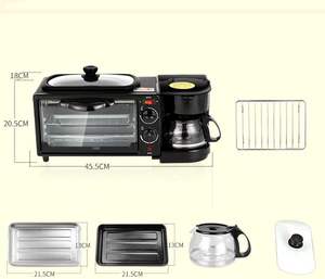 Machine à petit-déjeuner électrique multifonction, grille-pain, cafetière, four, poêle à frire, automatique, 3 en 1 - Product Image 6