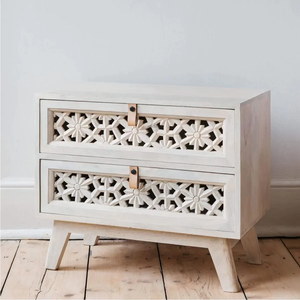 Solid Mango Wood <b>Bedside</b> Table Sturdy And Elegant Nightstand With Spacious Drawer Durable Design Perfect For Bedroom <b>Storage</b> - Product Image 1