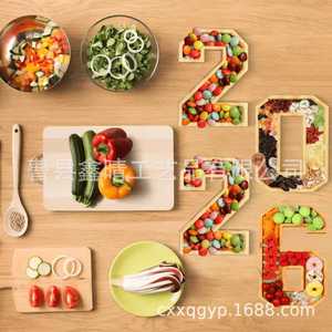 Bandeja de Madera Digital Xinqing 2026 para Servir Frutas y Postres en Fiestas, Plato Decorativo para Mesa - Product Image 3