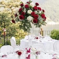 Centres de Table Floraux de Mariage Personnalisés, Composition de Fleurs Artificielles en Soie pour Décoration de Scène de Mariage