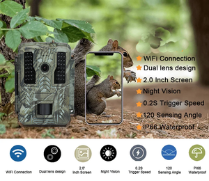 Nouvelle caméra de détection d'animaux sauvages 4K haute <span class=keywords><strong>définition</strong></span> 48MP, étanche IP67, avec connexion point à point et contrôle Wi-Fi, activée par le mouvement - Product Image 2