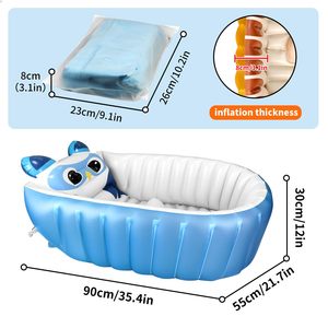 Baignoire gonflable pour bébé, pliable, portable, design de dessin animé, baignoire de douche pour nourrissons de 0 à 5 ans - Product Image 6