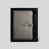 PQ Lüks PU Deri Defter Hediye Seti Özel Sert Kapaklı Günlük Promosyon Minimalist Deri Pürüzsüz Estetik Vintage Renkler