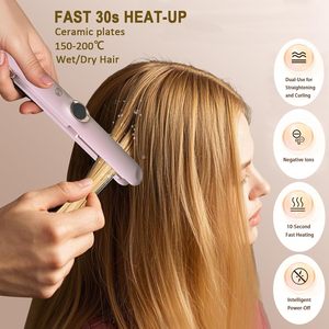 Plancha de <span class=keywords><strong>Pelo</strong></span> Portátil 2 en 1 con Pantalla LED e Iones Negativos, Tecnología de Calentamiento de Cerámica, Herramientas <span class=keywords><strong>para</strong></span> Alisar el Cabello - Product Image 2