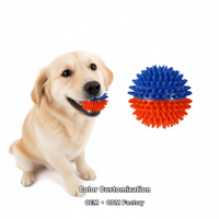 Balle à mâcher pour chien en TPR durable avec picots, forte puissance de mastication, impression de logo personnalisée, durable, pour la santé dentaire quotidienne, routines de mâchage concentrées pour animaux de compagnie